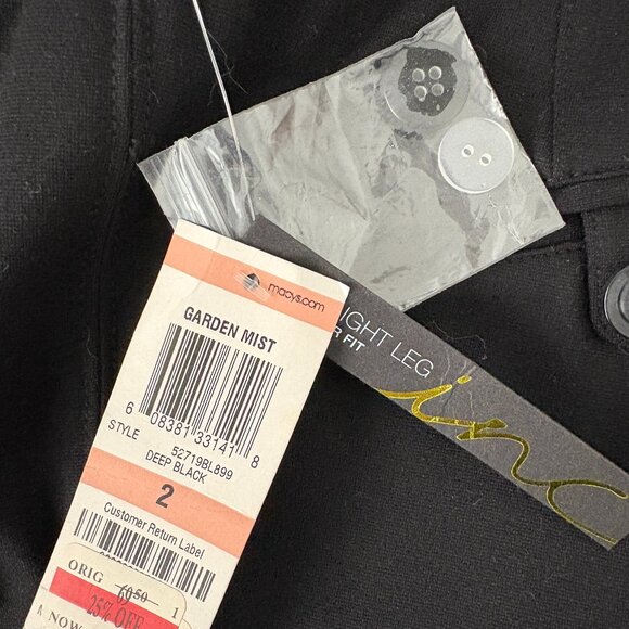 INC International Concepts Black Stretchy Straight Leg Pants, Size 2, NWT - Picture 5 of 6